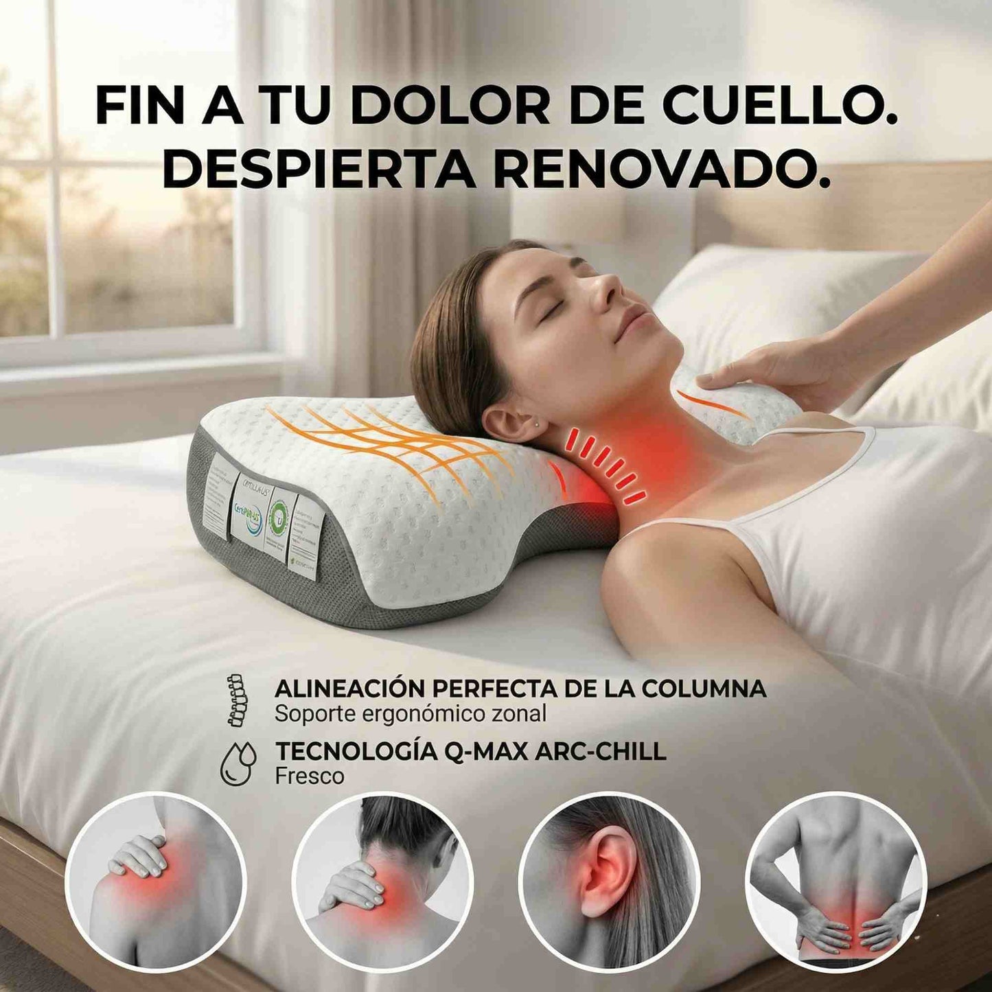 Almohada Terapéutica Cervical 🌙 - Elimina Puntos de Presión - Noches Sin Dolor en 72 Horas ✨