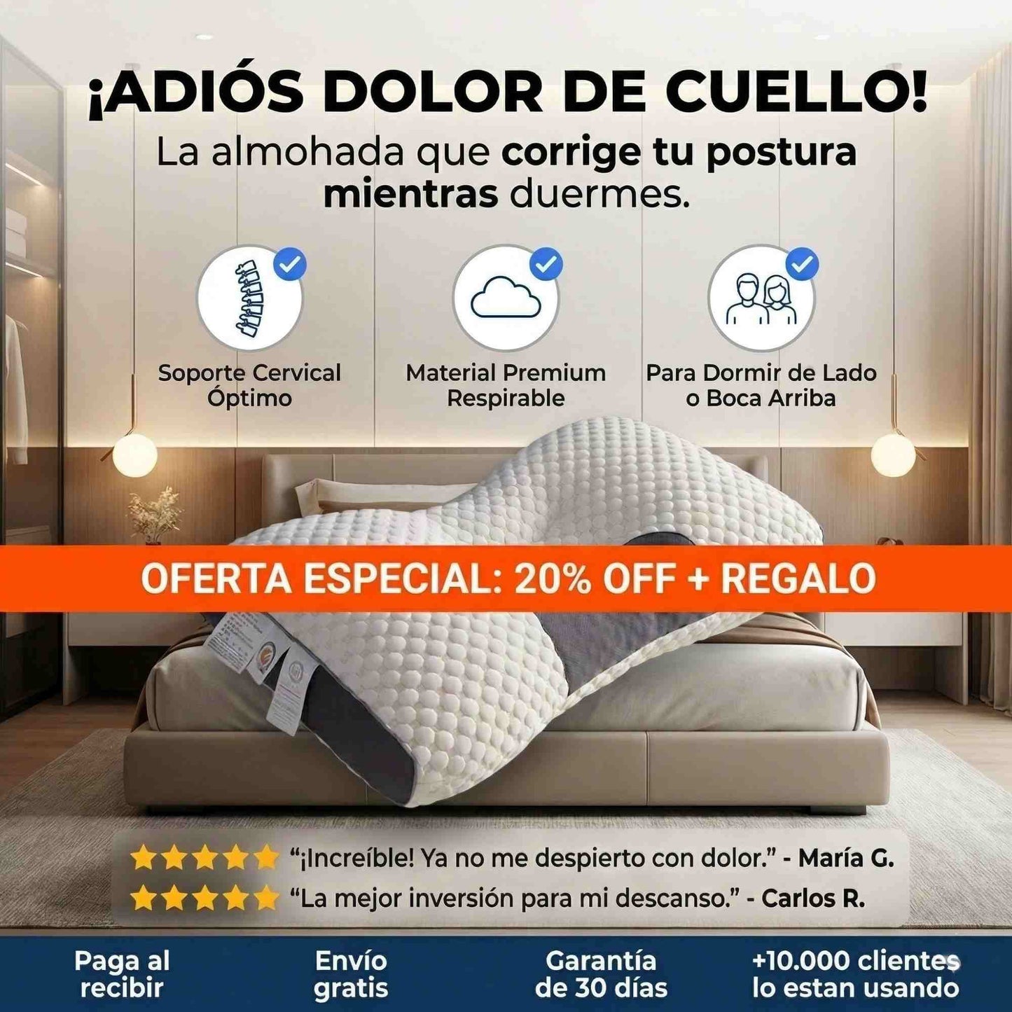 Almohada Terapéutica Cervical 🌙 - Elimina Puntos de Presión - Noches Sin Dolor en 72 Horas ✨