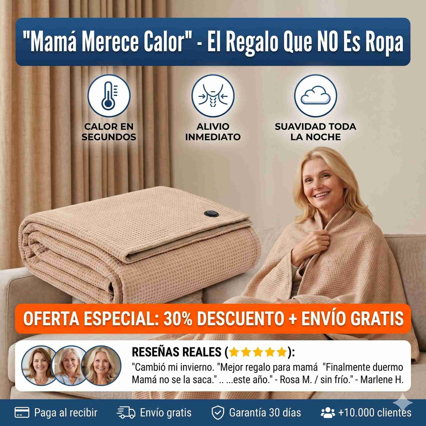 🔥 Manta Calefactora Eléctrica USB - TERMA PLUS ⚡ (Temperatura Regulable)
