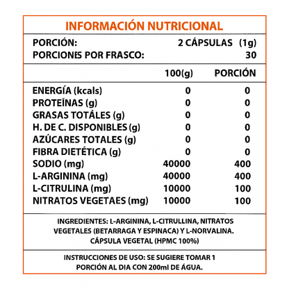 ÓXIDO NITRICO™ 1000MG 60 CAPSULAS